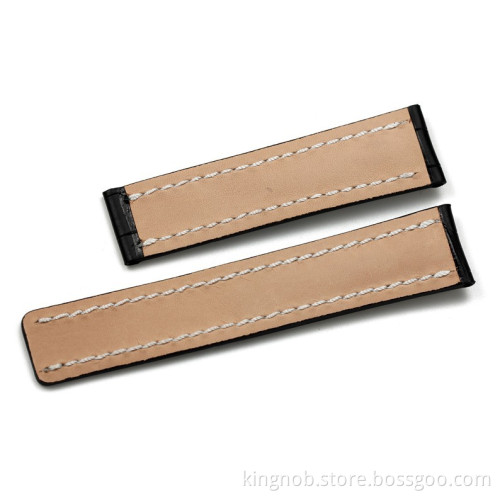BR-02 Good Quality Handmade Black leather watch with steel buckle